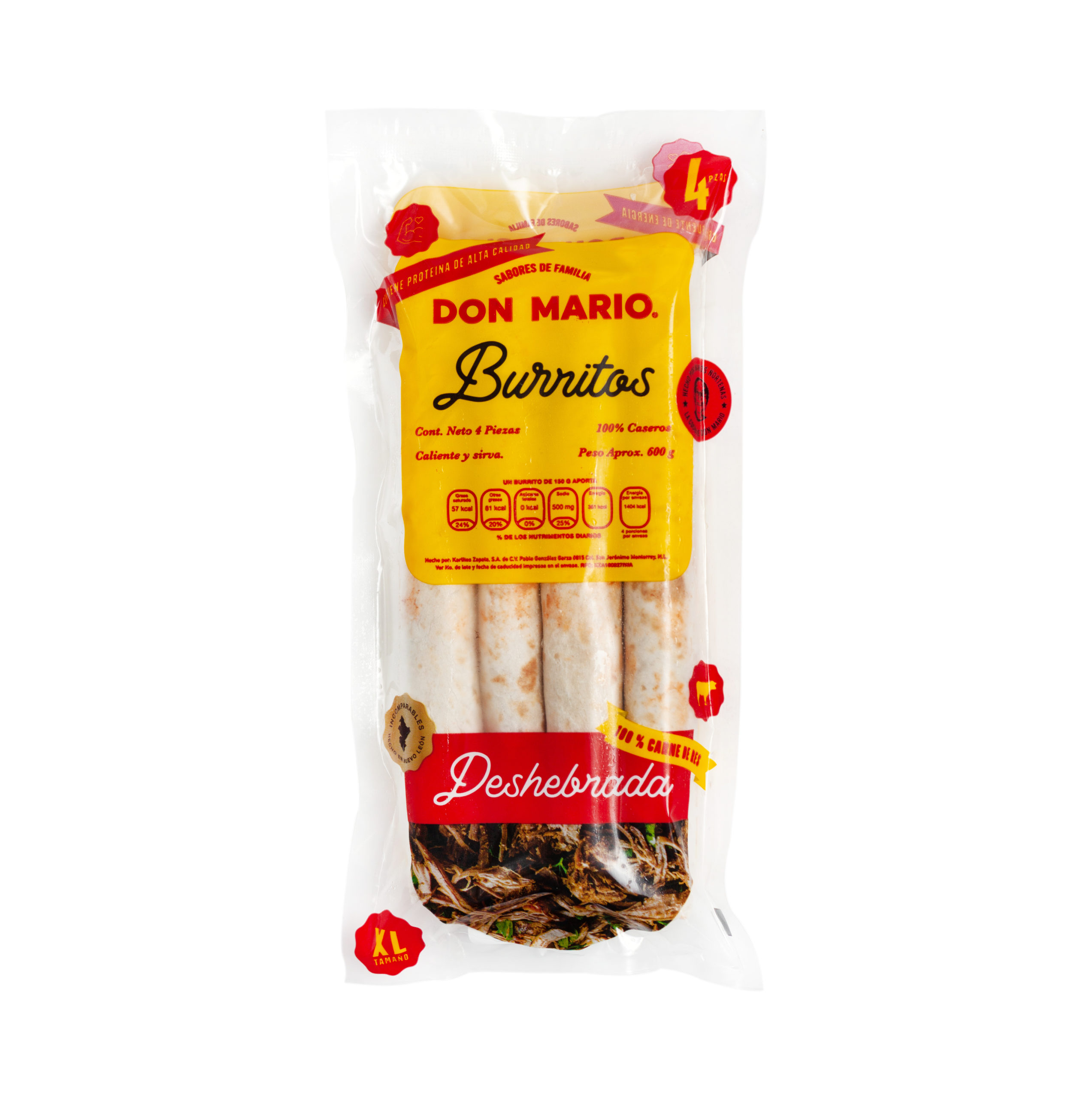 Burros Flauta sabor Deshebrada 4 piezas